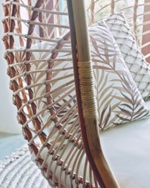 Hangstoel EKATARINA - Lichtgrijs / Rotan KAV CC5972J05