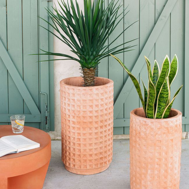 Set van 2 bloempotten CELI - Terracotta