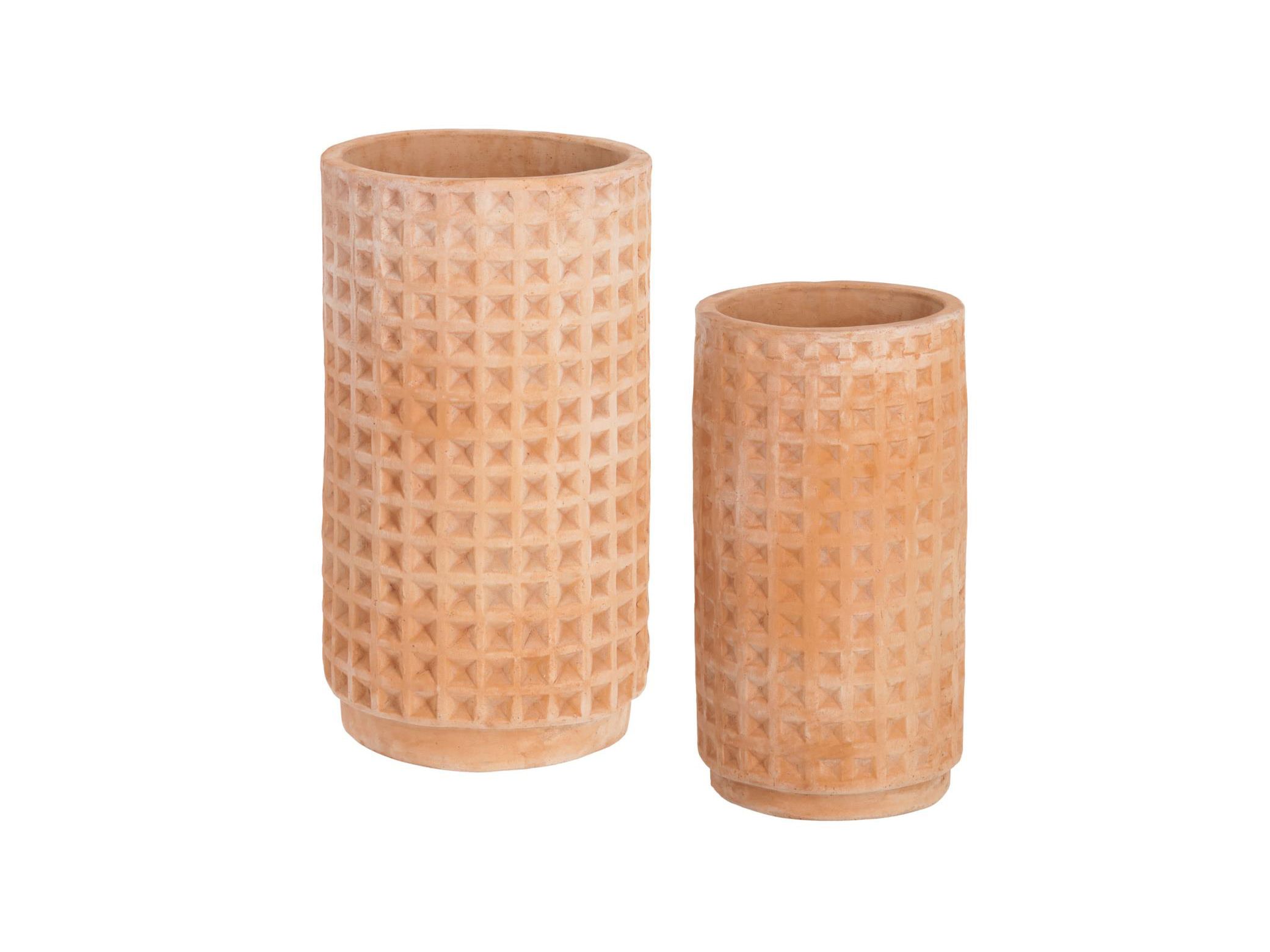Set van 2 bloempotten CELI - Terracotta