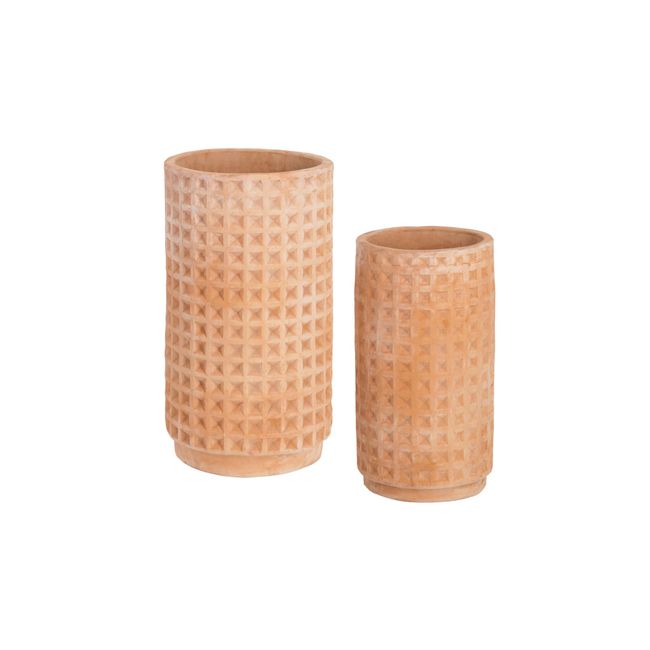 Set van 2 bloempotten CELI - Terracotta