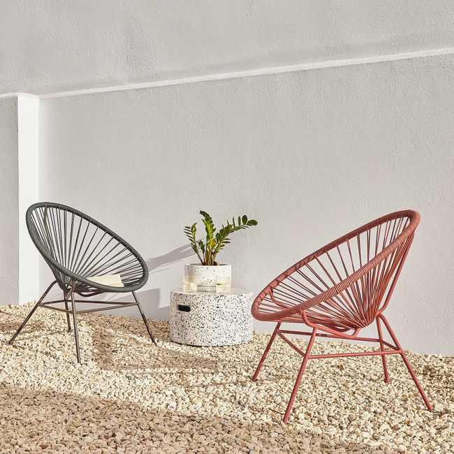 Salontafel voor buiten JENELL - Wit terrazzo