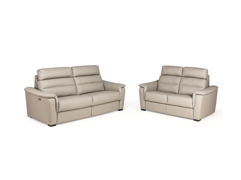 2-zit met elektr. relaxen VULCANO - Beige leder CAL-128-000168-10-BT328