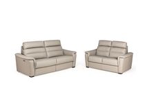 2-zit met elektr. relaxen VULCANO - Beige leder CAL-128-000168-10-BT328