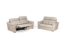 2-zit met elektr. relaxen VULCANO - Beige leder CAL-128-000168-10-BT328