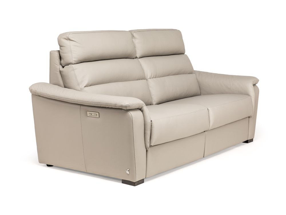 2-zit met elektr. relaxen VULCANO - Beige leder CAL-128-000168-10-BT328