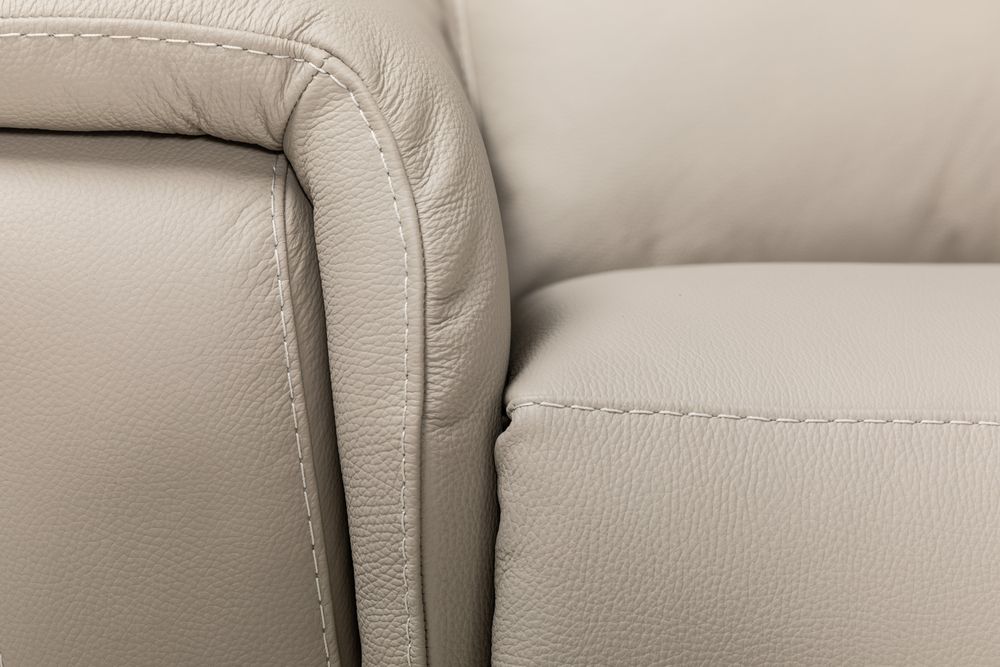 2-zit met elektr. relaxen VULCANO - Beige leder CAL-128-000168-10-BT328