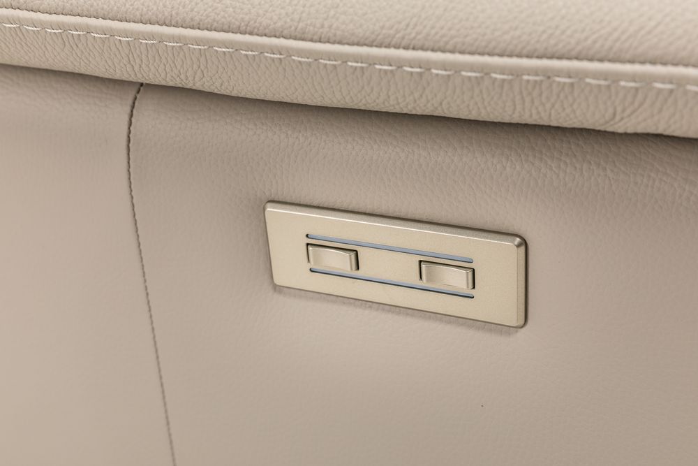2-zit met elektr. relaxen VULCANO - Beige leder CAL-128-000168-10-BT328