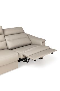 2-zit met elektr. relaxen VULCANO - Beige leder CAL-128-000168-10-BT328