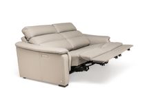 2-zit met elektr. relaxen VULCANO - Beige leder CAL-128-000168-10-BT328