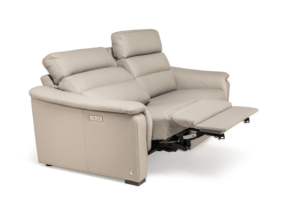 2-zit met elektr. relaxen VULCANO - Beige leder CAL-128-000168-10-BT328