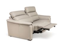 2-zit met elektr. relaxen VULCANO - Beige leder CAL-128-000168-10-BT328
