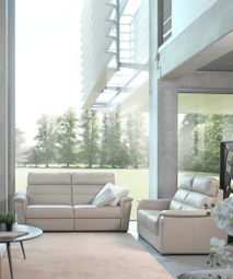 2-zit met elektr. relaxen VULCANO - Beige leder CAL-128-000168-10-BT328