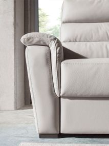 2-zit met elektr. relaxen VULCANO - Beige leder CAL-128-000168-10-BT328