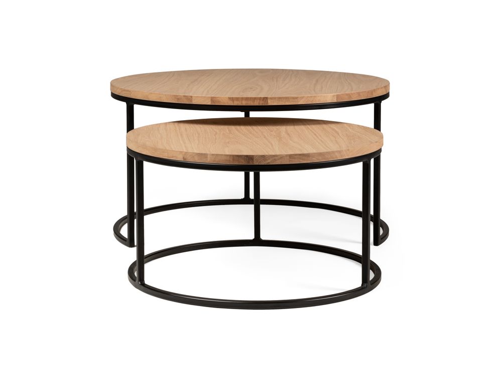 Set van 2 ronde salontafels GLASGOW - Espresso FDF-18-000098