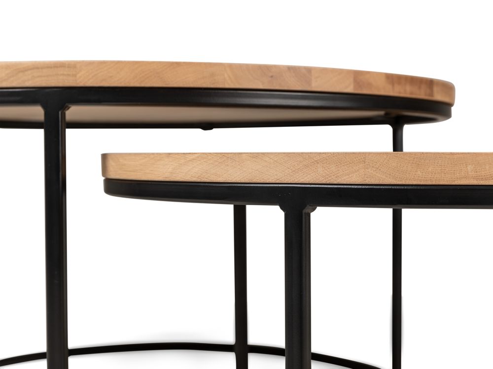 Set van 2 ronde salontafels GLASGOW - Espresso FDF-18-000098