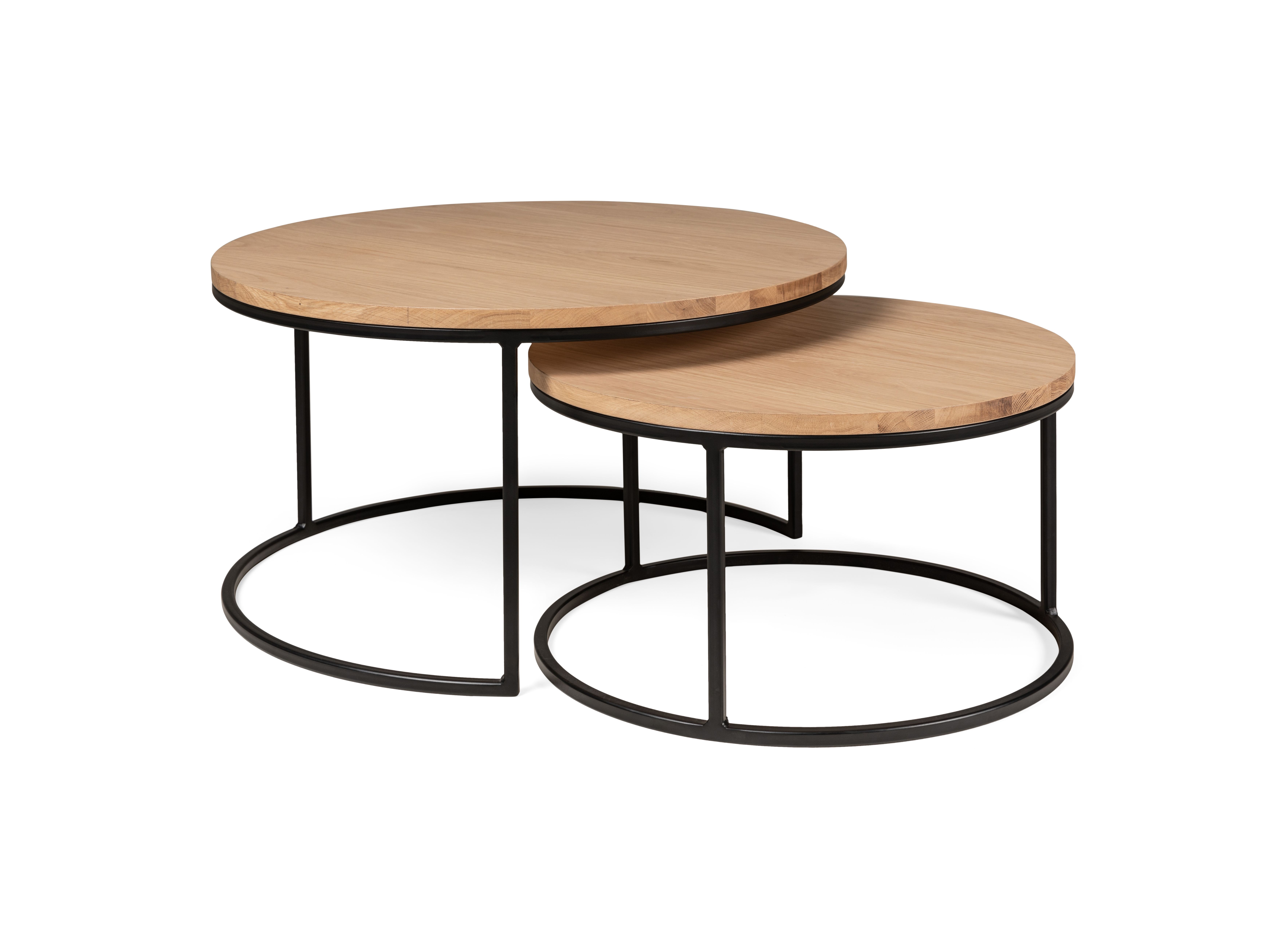 Set van 2 ronde salontafels GLASGOW - Espresso FDF-18-000098