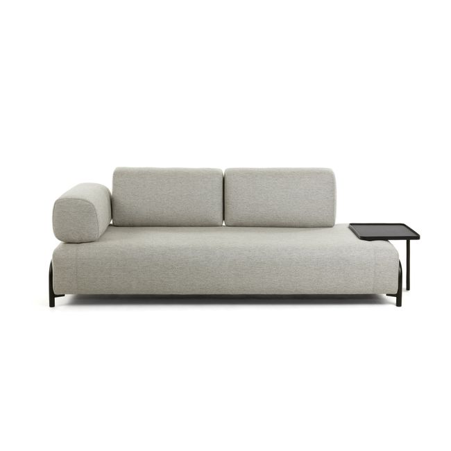 3-zit zetel COMPO met dienblad - Donkergrijs