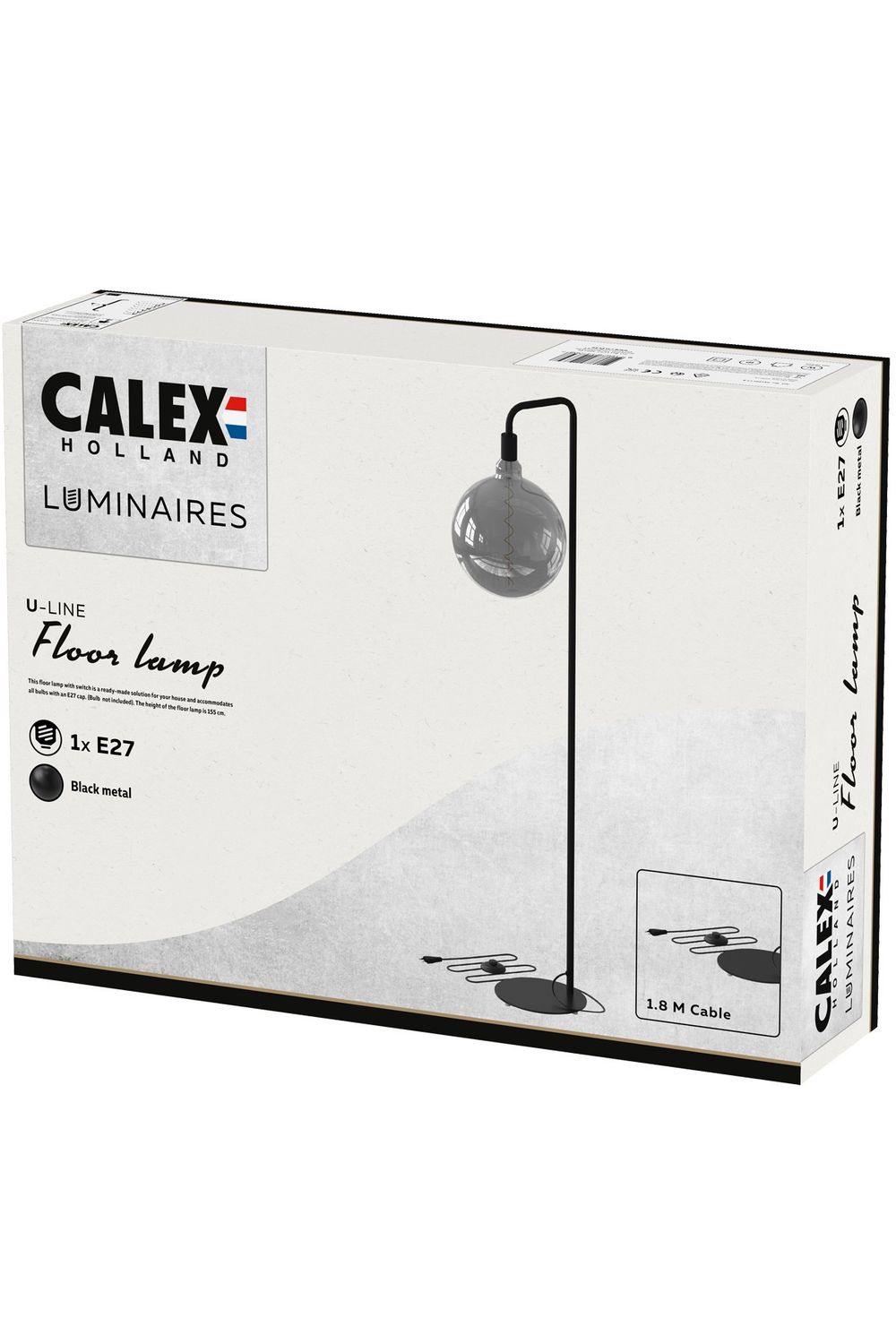 Vloerlamp U-LINE - Zwart metaal CLX 941400