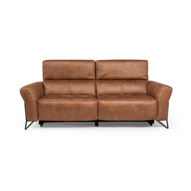 2,5 zit met elektr. relaxen B-0327 - Cognac bruin