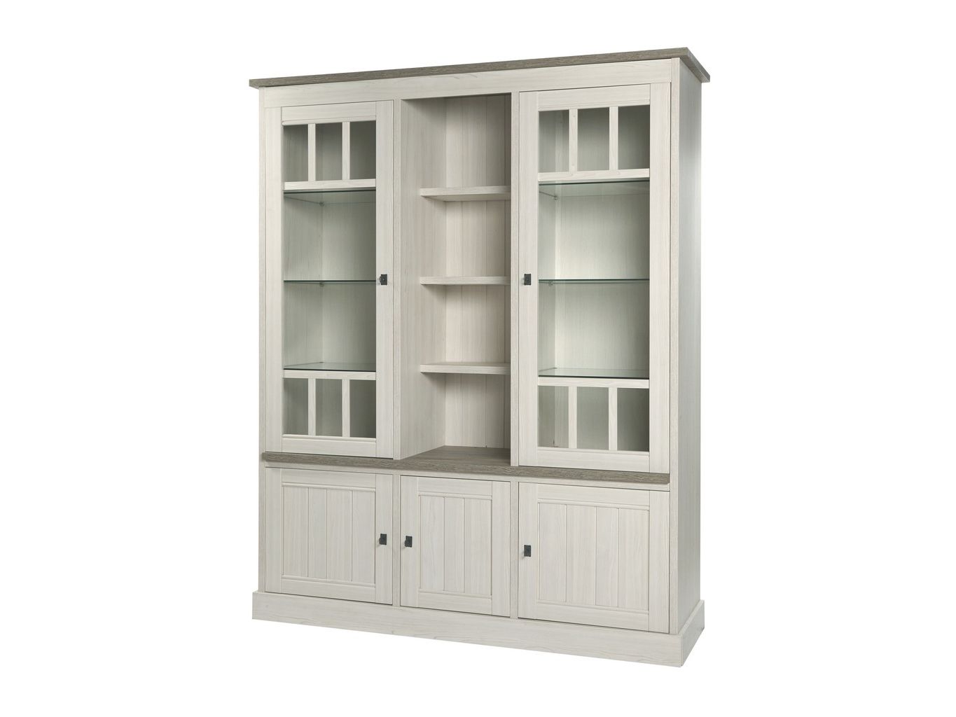 Wandkast met vitrine YORK - Lariks & Crystal o