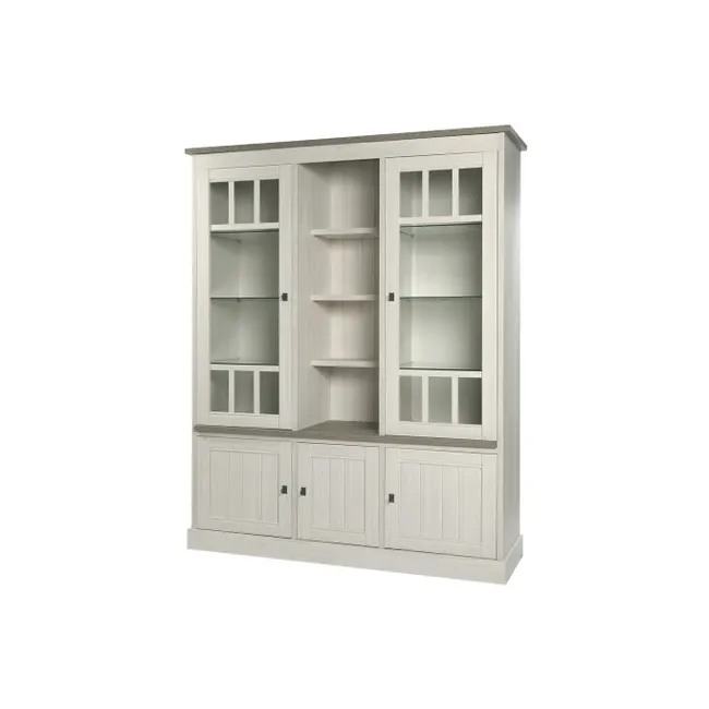 Wandkast met vitrine YORK - Lariks & Crystal o