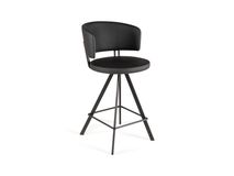 Barstoel BARALLURE - Zwart lederlook PFT-248-000005-C800