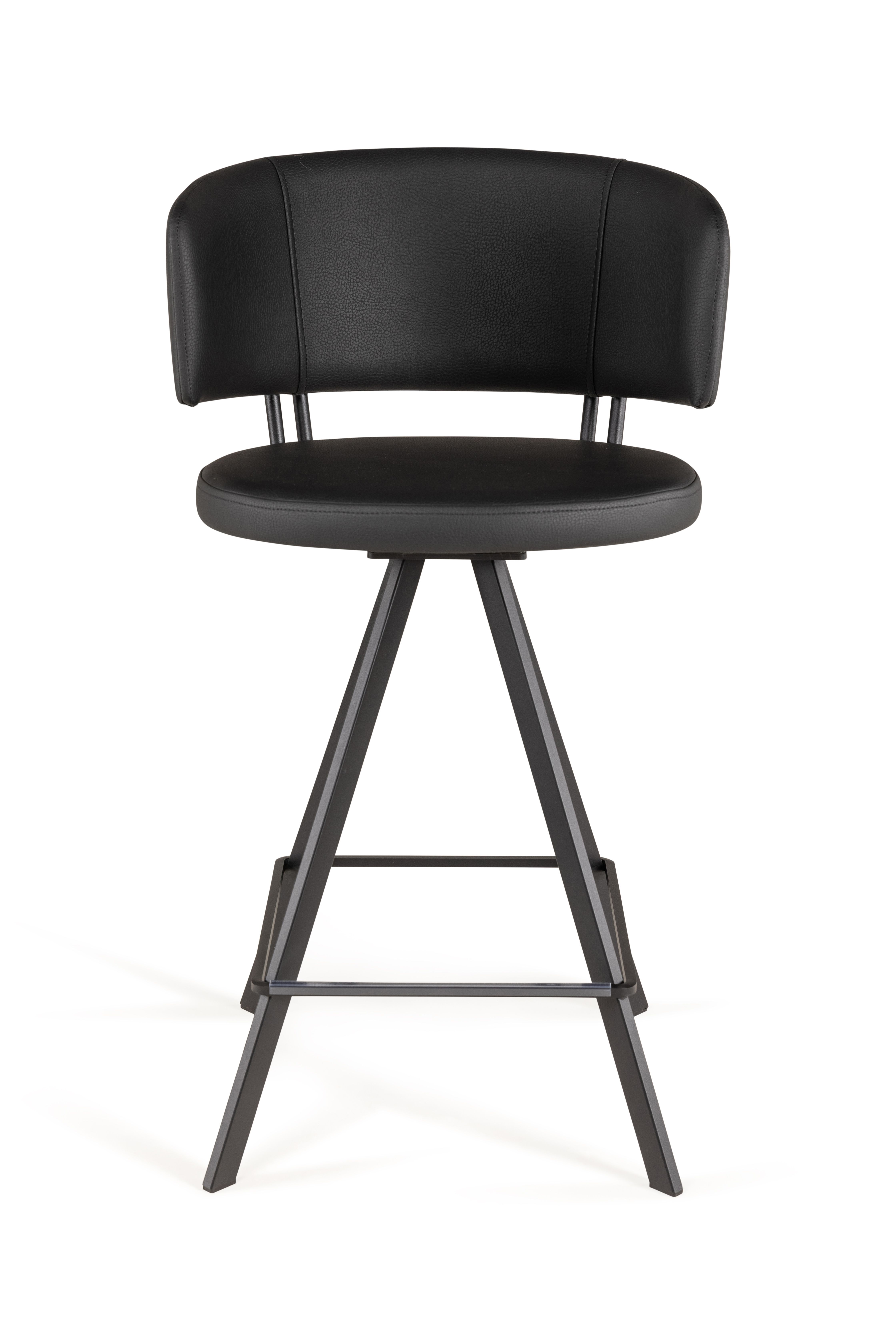 Barstoel BARALLURE - Zwart lederlook