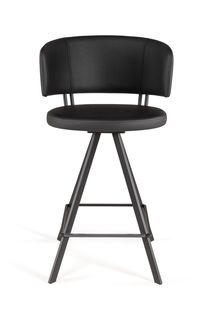 Barstoel BARALLURE - Zwart lederlook PFT-248-000005-C800