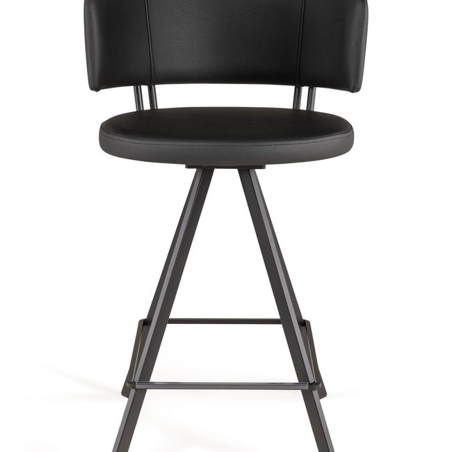 Barstoel BARALLURE - Zwart lederlook