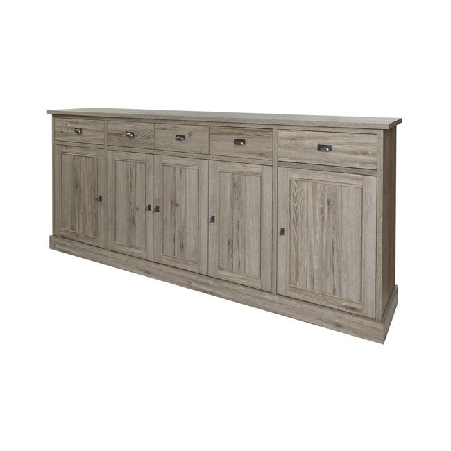 Dressoir YORK 5 deuren - Crystal oak beige
