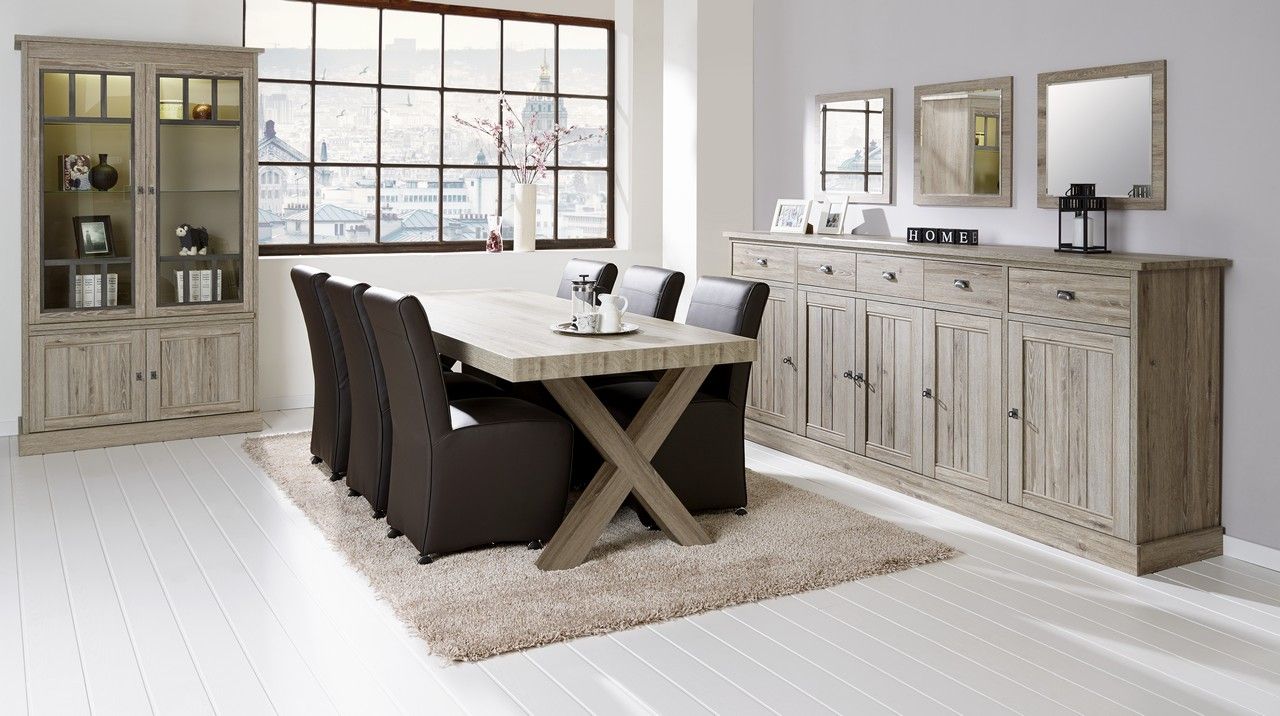 Dressoir YORK 5 deuren - Crystal oak beige