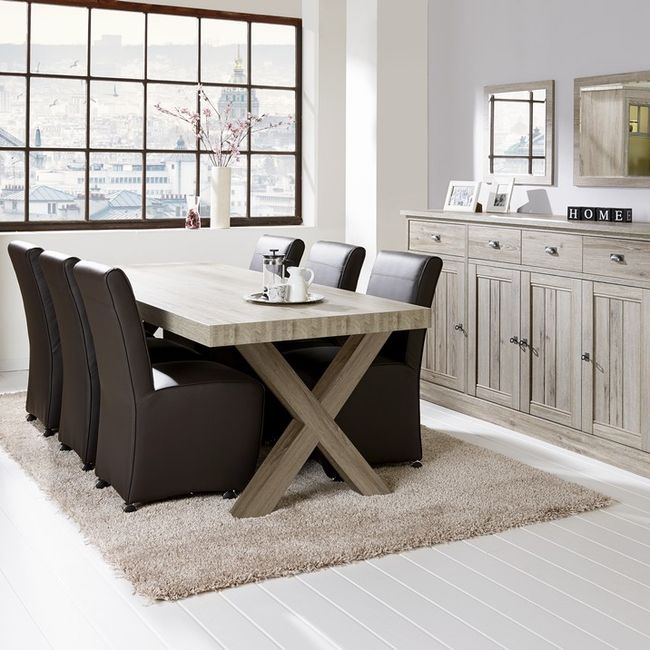 Dressoir YORK 5 deuren - Crystal oak beige