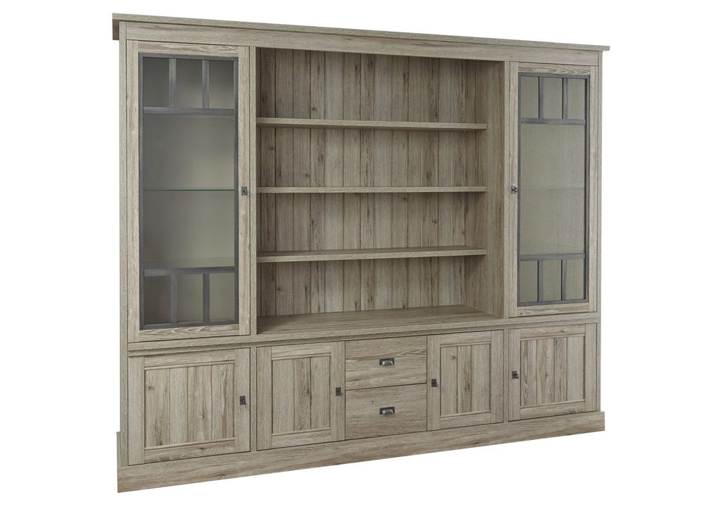 Vitrinekast YORK - Lariks & crystal oak beige MBR-1-000072