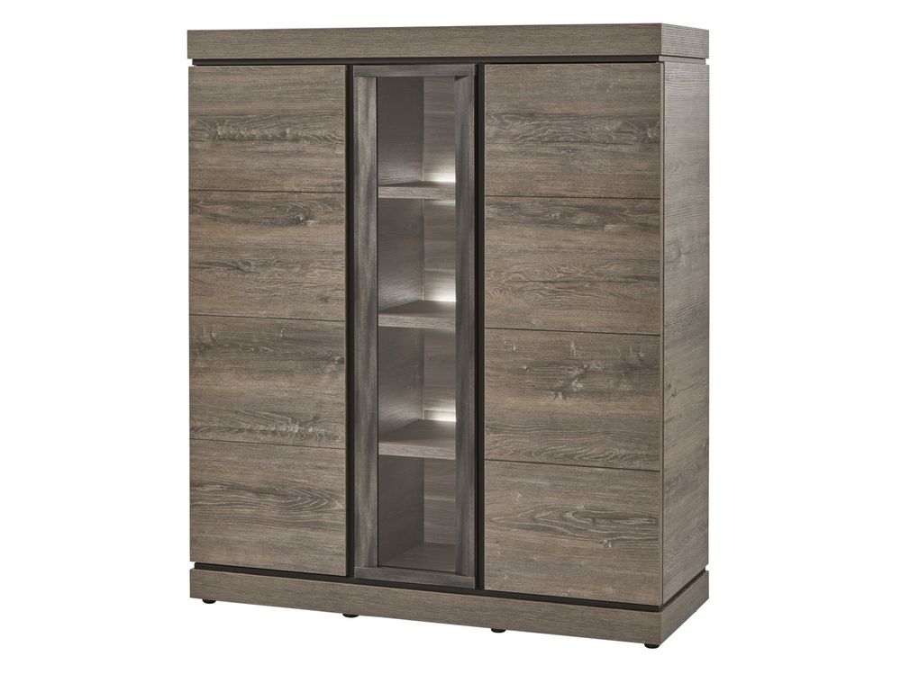 Vitrinekast BELLUNO - Millenium Oak Light Grey EVA BU V1-K538
