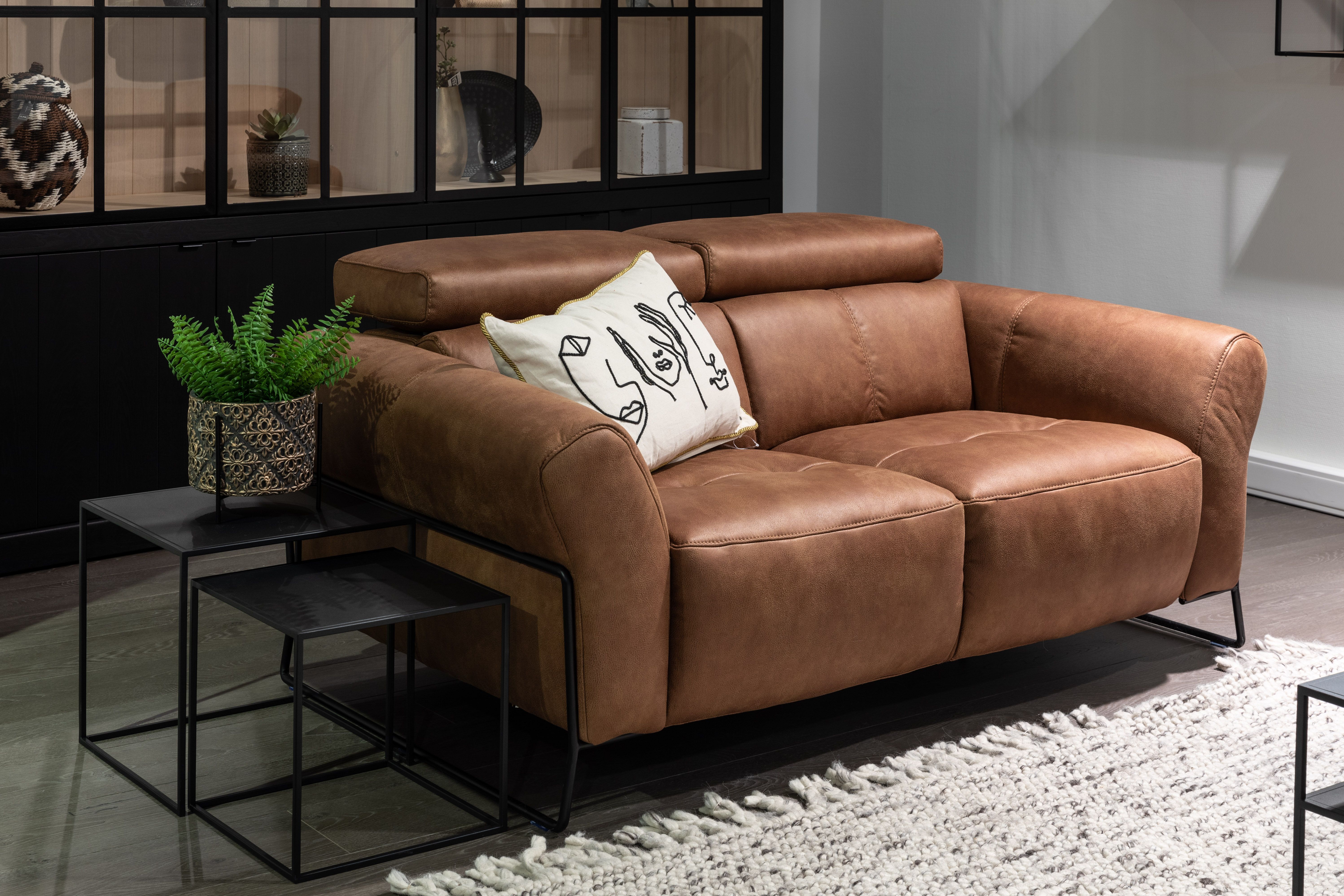 2-zit zetel B-0327 - Cognac bruin