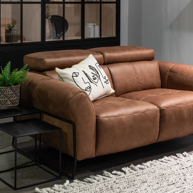 2-zit zetel B-0327 - Cognac bruin