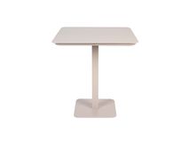 VONDEL vierkante tuintafel in clay aluminium, met een geribbeld blad en centrale poot.