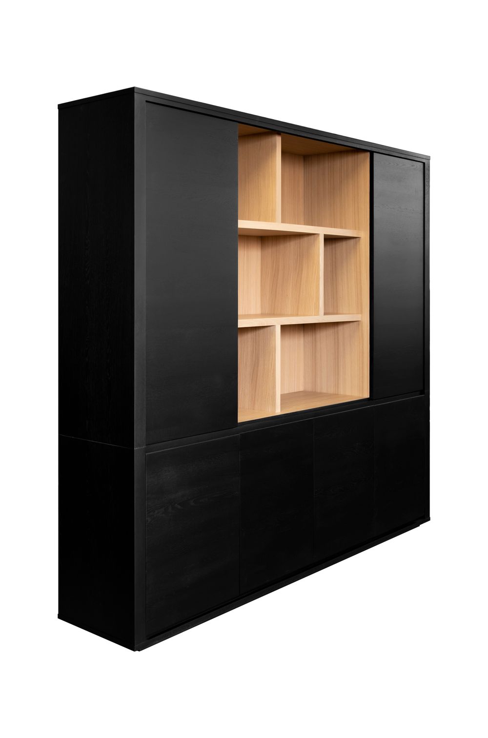 Vitrinekast ZEN - Black matte/Smoked oak FDF-15-000279