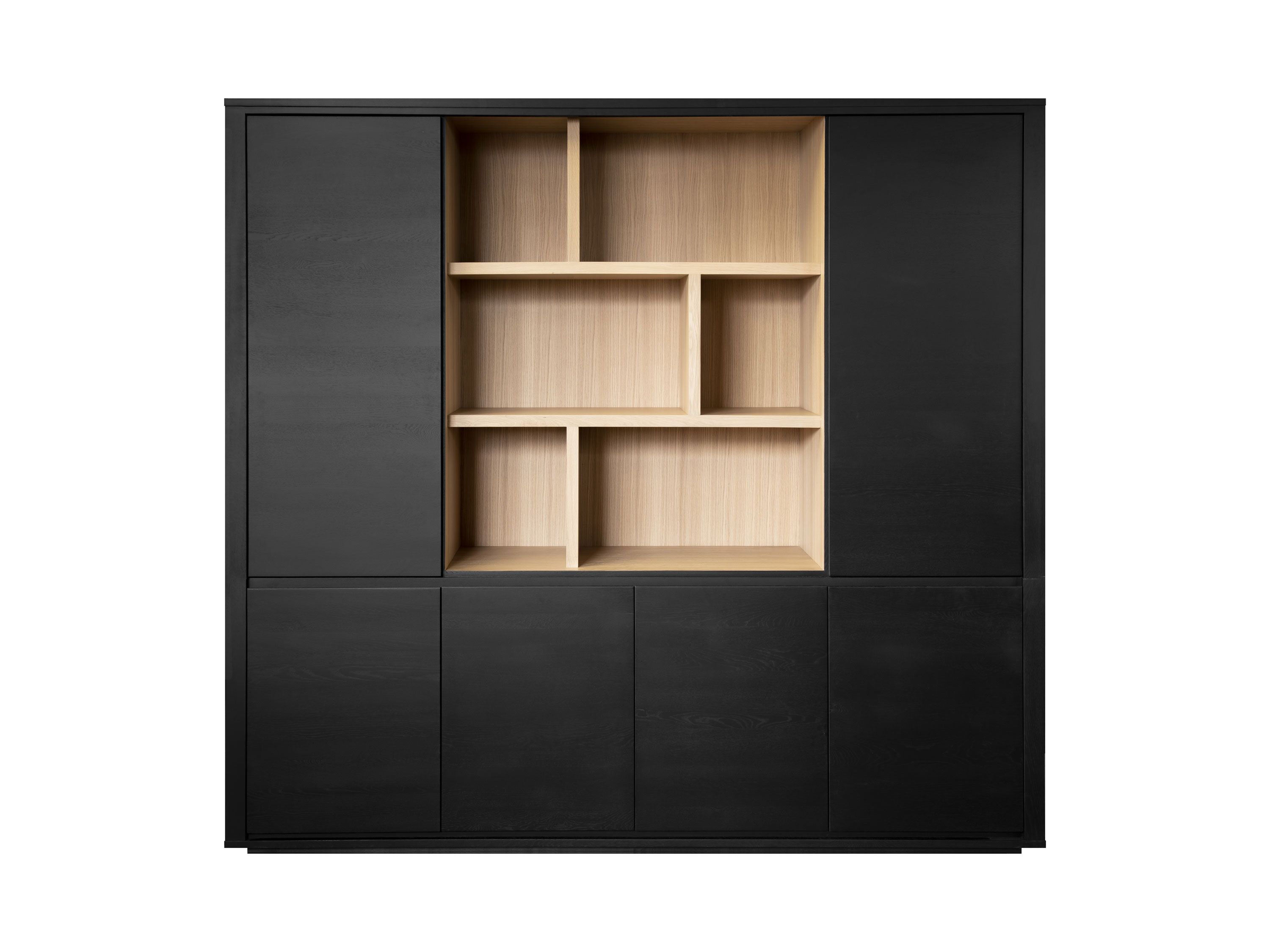 Vitrinekast ZEN - Black matte/Smoked oak