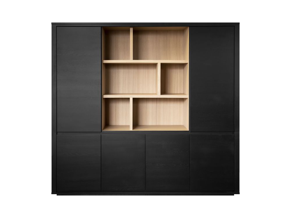 Vitrinekast ZEN - Black matte/Smoked oak FDF-15-000279