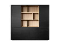Vitrinekast ZEN - Black matte/Smoked oak FDF-15-000279