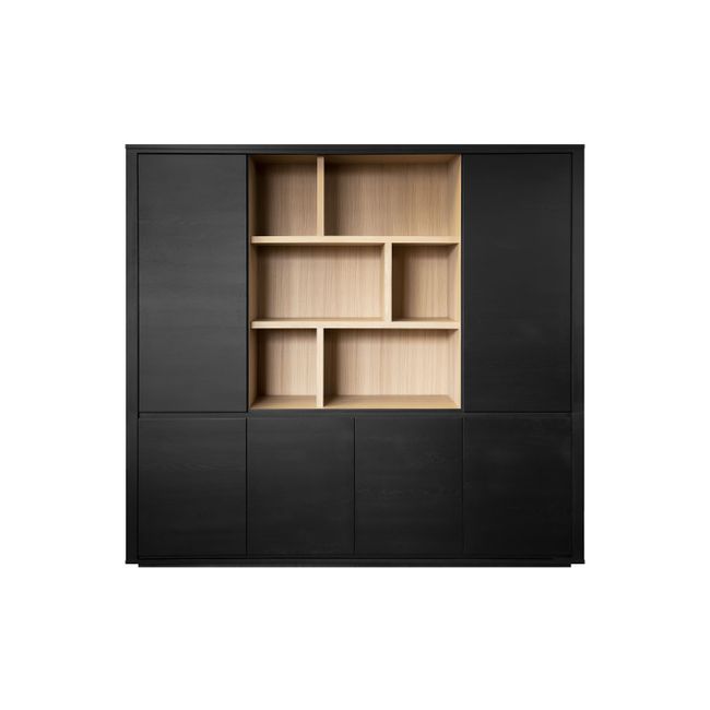 Vitrine ZEN open midden incl. LED - Black matte/sm