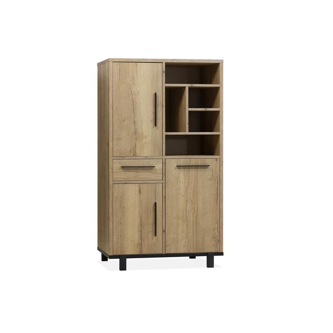 Barkast WOODY - Natuur/zwart metaal