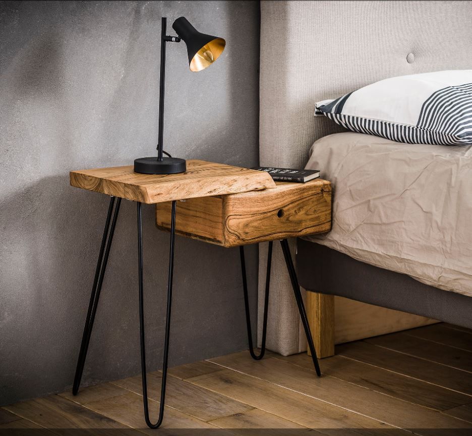 Nachtkastje LIVE EDGE - Naturel acaciahout ZLS 2514