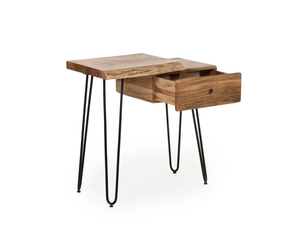 Nachtkastje LIVE EDGE - Naturel acaciahout ZLS 2514