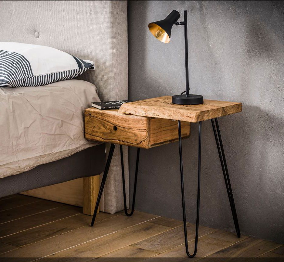 Nachtkastje LIVE EDGE - Naturel acaciahout ZLS 2515