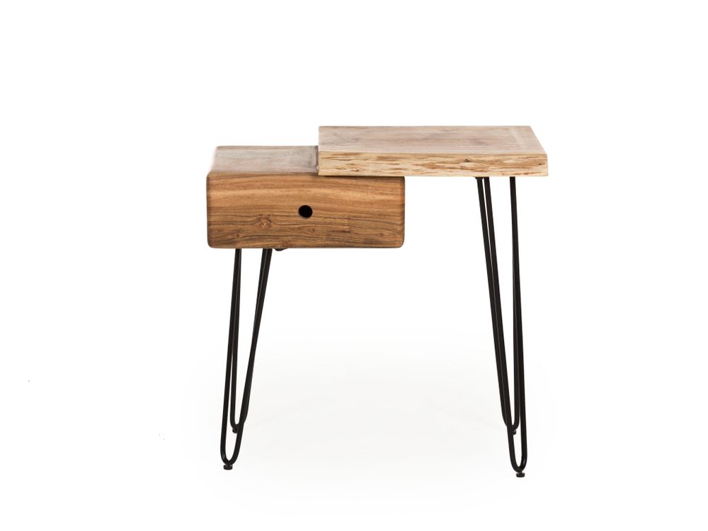 Nachtkastje LIVE EDGE - Naturel acaciahout ZLS 2515