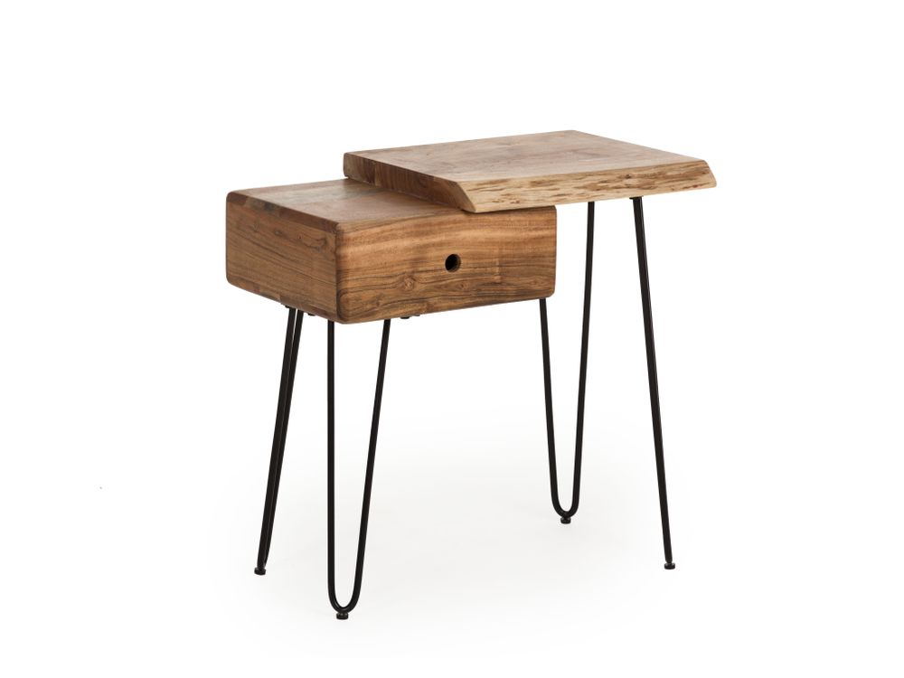 Nachtkastje LIVE EDGE - Naturel acaciahout ZLS 2515