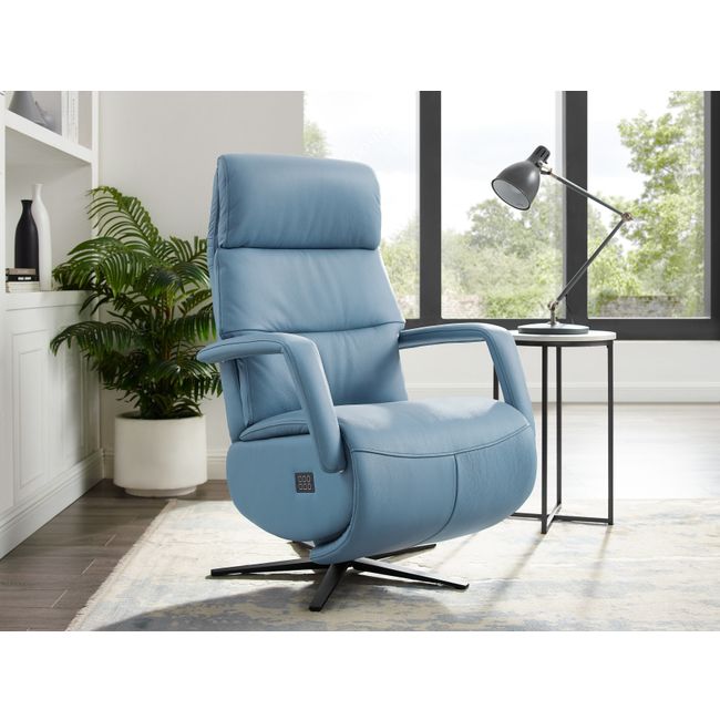 Elektrische relax met batterij PLUTUS - Blauw lede