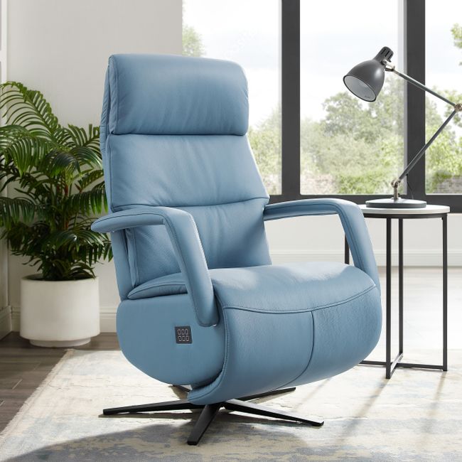 Elektrische relax met batterij PLUTUS - Blauw lede